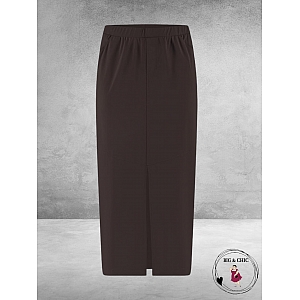 Plus Basics Rok Jeans Skirt CHOCLAT